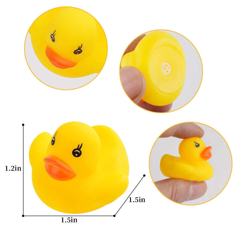 JTTJDB 50-Pieces Float & Squeak Mini Rubber Duck Baby Bath Ducky Sound Shower Toys for Kids - Image 2